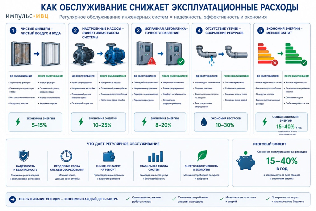 Как обслуживание снижает эксплуатационные расходы